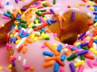 Sprinkled pink donut