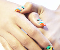 Colorful designed nails