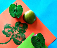 Apple stamping shamrocks