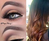 Brunette long hair and eyeshadow