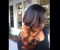 Painted hair ombre with long layers