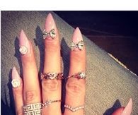 Pink stiletto nails