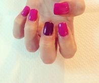 Fucsia pink and purple nails