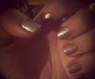 Silver glitter nails