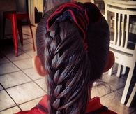 Lace braided ponytail