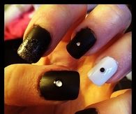 Black and white stud nails