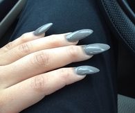 Grey stiletto nails
