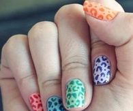 Colorful leopard print nails