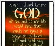 When I stand before God