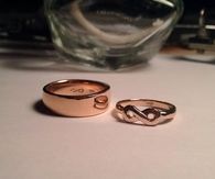 Rose gold infinity rings