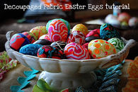 Decoupaged fabric easter eggs tutorial