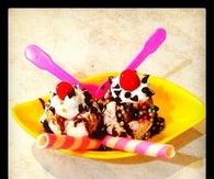 Sweet ice cream sundae