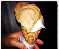 Caramel ice cream cone