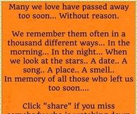 many we love have passed away to soon