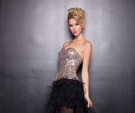 Black & Gold Strapless Dress
