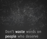Don't waste