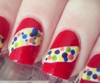Polka dot striped nails
