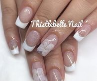White floral french tips