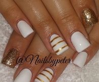 White and gold nails