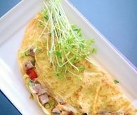 Roast turkey and cheese omelette