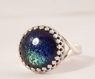 Dichroic glass rainbow ring