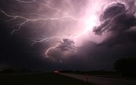 Lightning in a dark sky