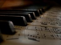 Piano keys and notes