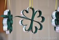 Hanging paper four leaf clovers