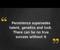 Persistence supersedes talent, genetics and luck