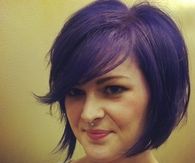 Purple colored short cut