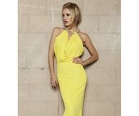Form Fitting Yellow Evening Dress