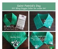DIY St Patricks Day Bling Doggie Collar