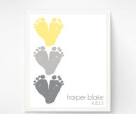 Baby footprint hearts