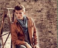 Mens style brown leather jacket