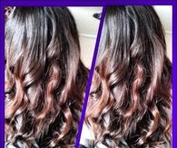 Curly wavy brown hair