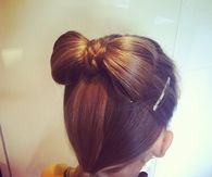 5 strand braid with bow updo