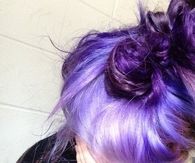 Purple messy bun