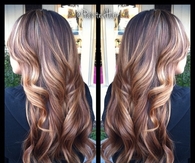 Ombre brunette curly hair