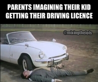 Parents imagining their kid getting their driving license