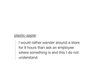 I would rather wander around a store
