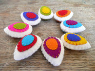Colorful felt easter eggs