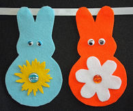 Felt easter bunny and flowers bunting