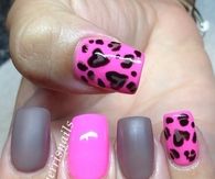 Cheetah Love Pink Nails