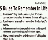 5 rules to remember in life