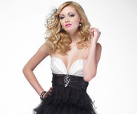 Black & White Strapless Dress