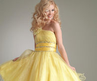 Spring Yellow Dress with Full Skirt