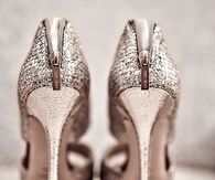 Silver Glitter Stilettos with Zippers