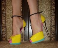 Brightly Colored Stilettos with Toe Peek  