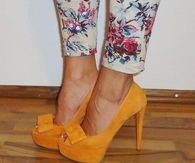 Orange Pumps with Bows