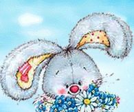 Bunny with Spring Flowers
